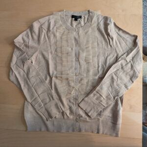 J. Crew Tulle Ruffle Front Jackie Cardigan Sweater